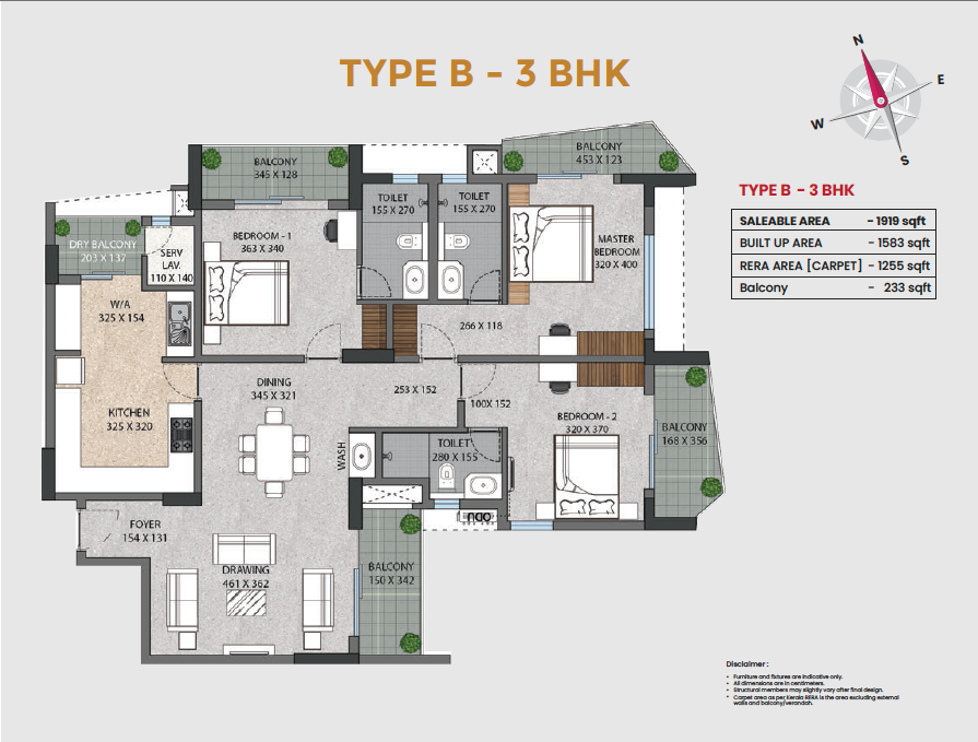 3 BHK Apartment - Type C